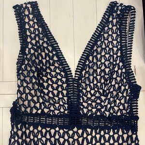 Navy and Cream Dress! Perfect Wedding attire!